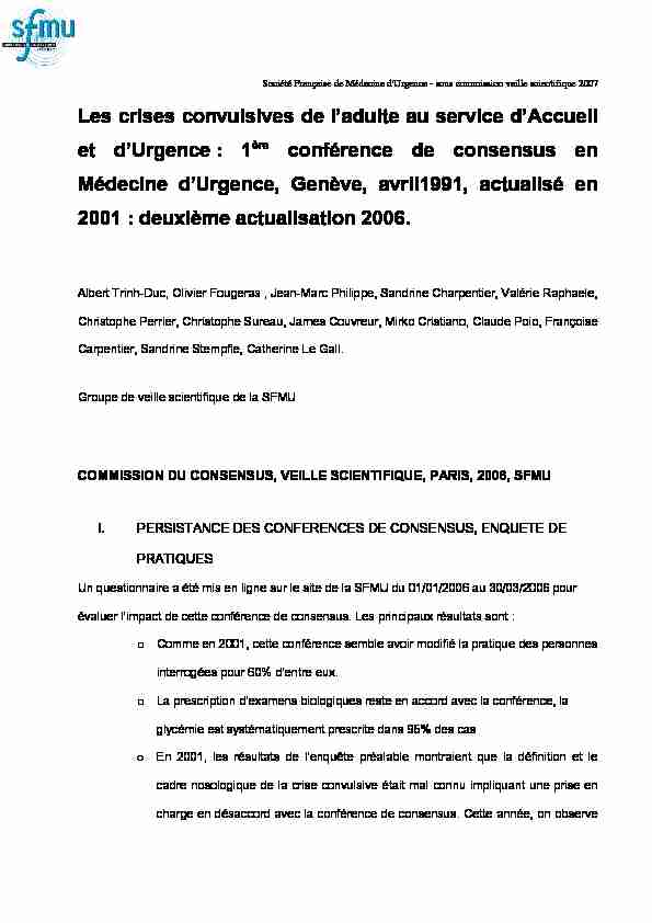 [PDF] Les crises convulsives de ladulte au service dAccueil et dUr - SFMU