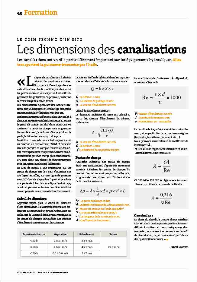 [PDF] Les dimensions des canalisations - logo FLUIDES ET