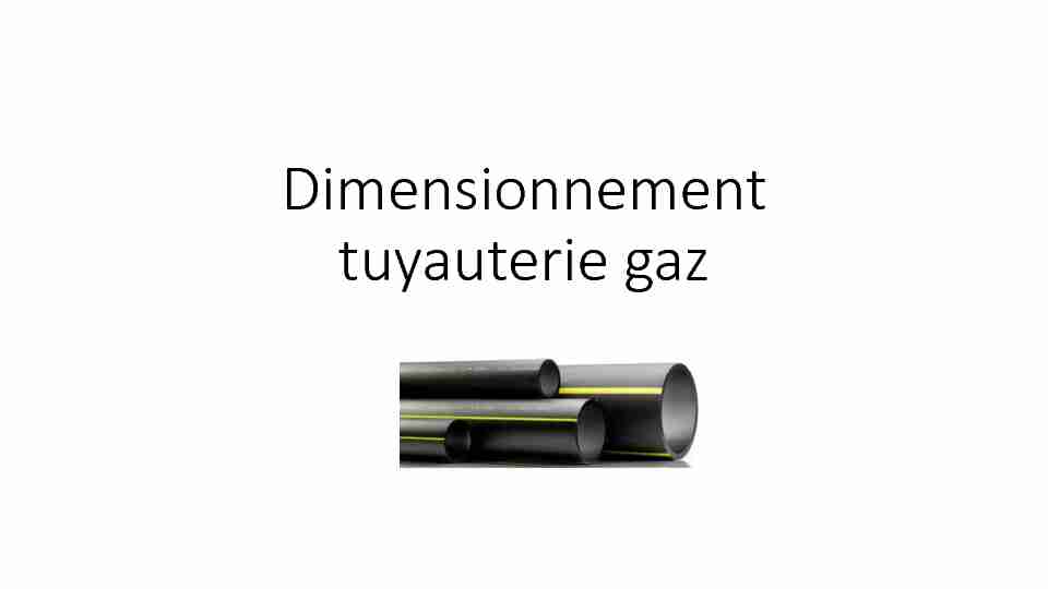Dimensionnement tuyauterie gaz