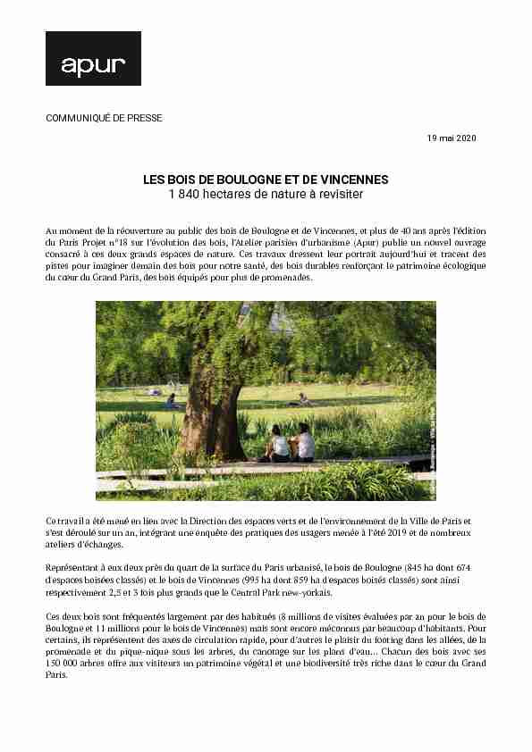 Communiqué de presse – Paris Projet #45 • Les bois de Boulogne
