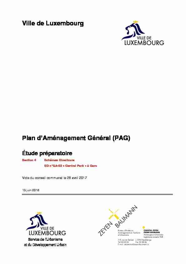 Ville de Luxembourg Plan dAménagement Général (PAG)