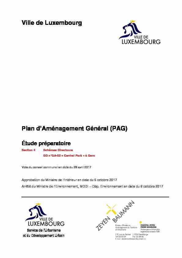 Ville de Luxembourg Plan dAménagement Général (PAG)