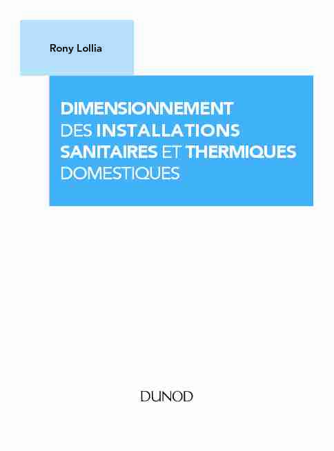 [PDF] DIMENSIONNEMENT DES INSTALLATIONS SANITAIRES  - Dunod