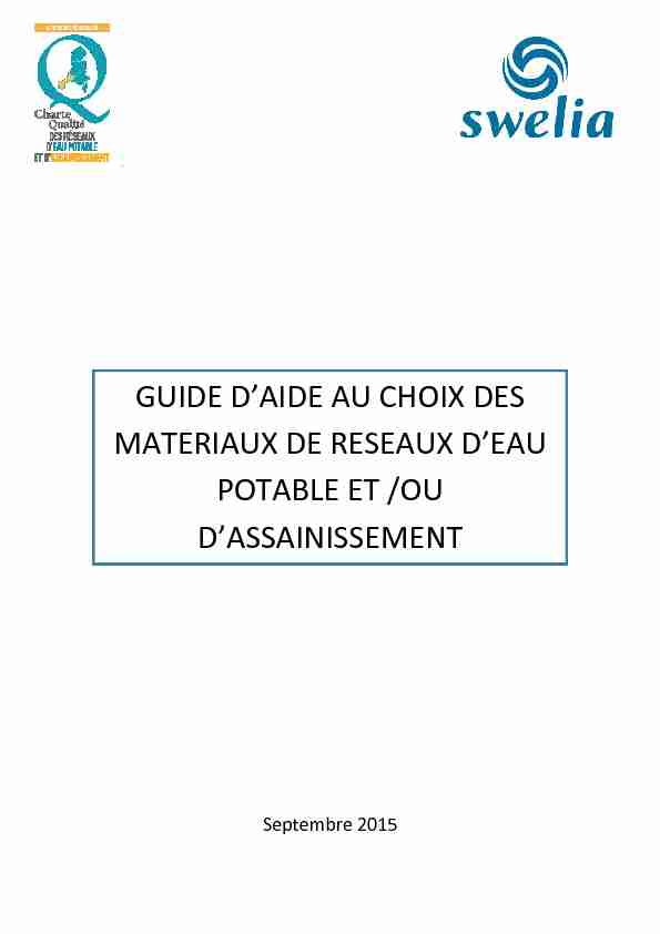 [PDF] GUIDE DAIDE AU CHOIX DES MATERIAUX DE RESEAUX DEAU