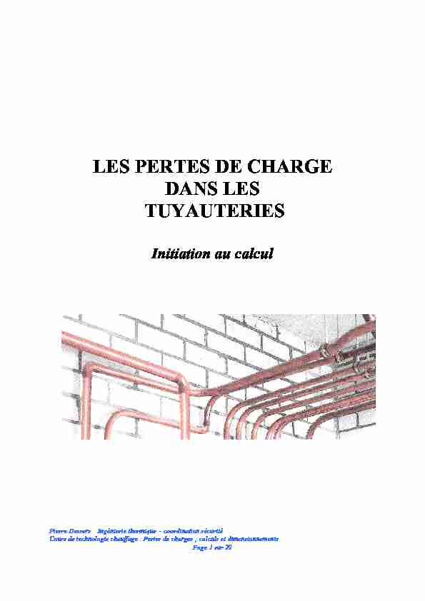 [PDF] LES PERTES DE CHARGE DANS LES TUYAUTERIES