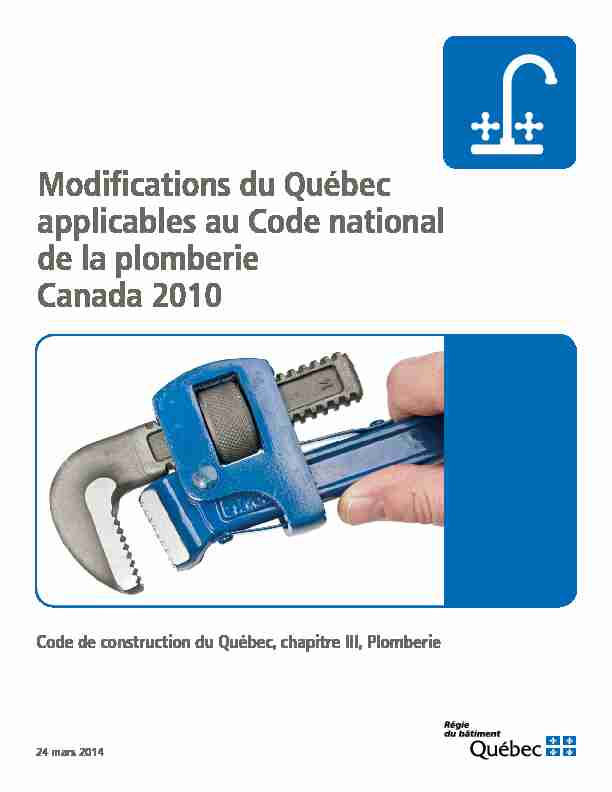 Modifications du Québec applicables au Code national de la