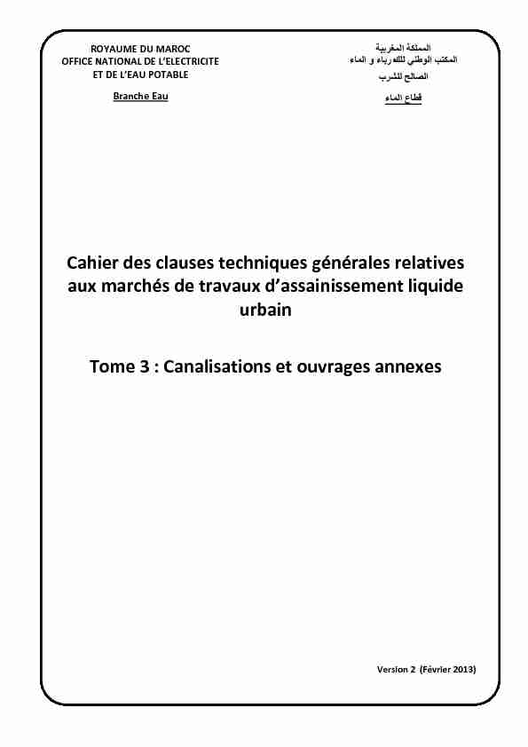 [PDF] CCTG Unifié - Assainissement - ONEP