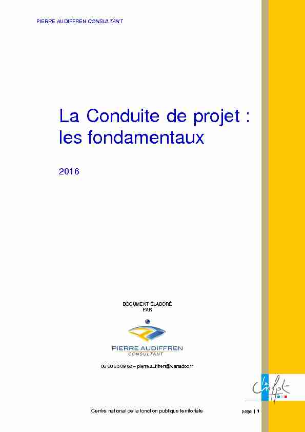 [PDF] La Conduite de projet : les fondamentaux