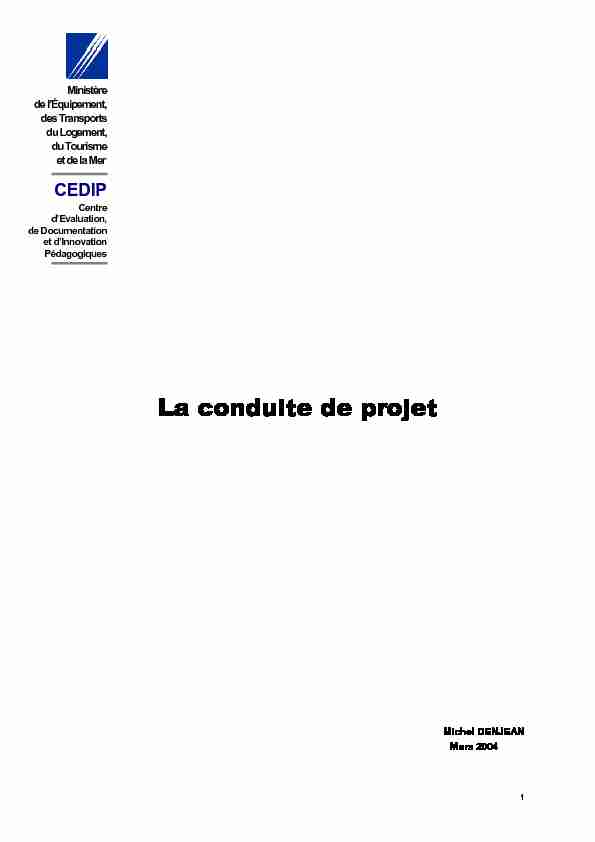 [PDF] La conduite de projet - CEDIP
