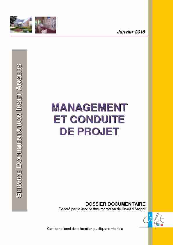 [PDF] MANAGEMENT ET CONDUITE DE PROJET - CNFPT