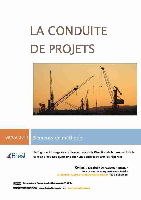 [PDF] LA CONDUITE DE PROJETS - Brest