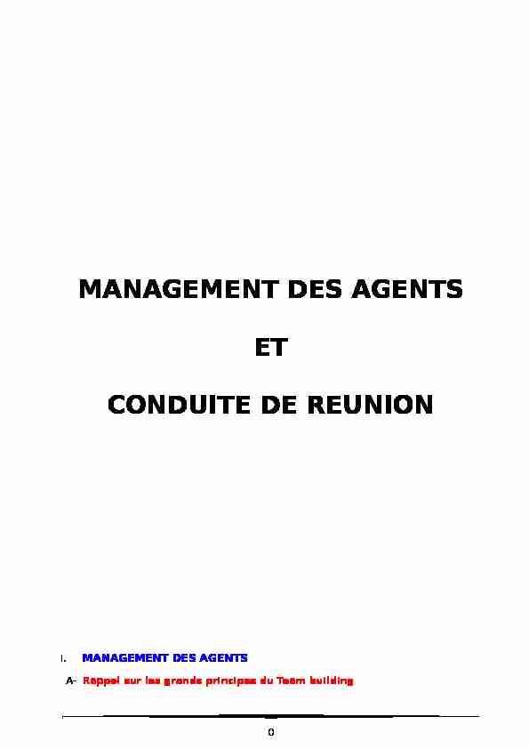 [PDF] MANAGEMENT DES AGENTS ET CONDUITE DE REUNION