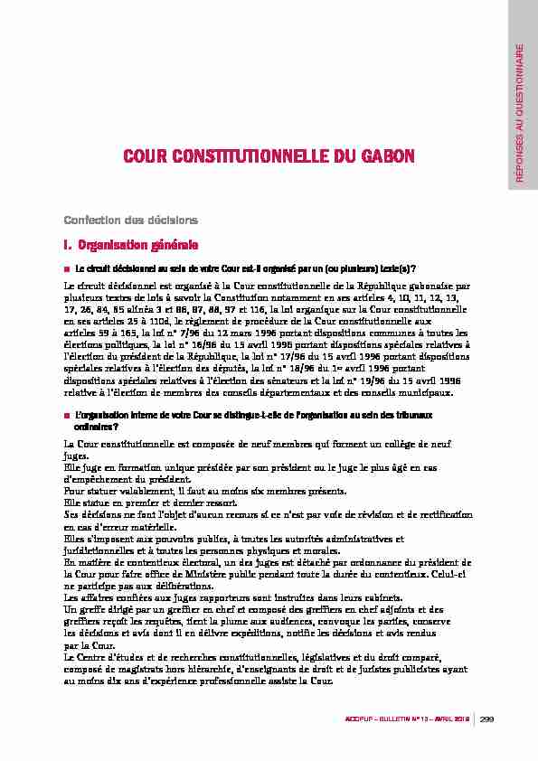 COUR CONSTITUTIONNELLE DU GABON