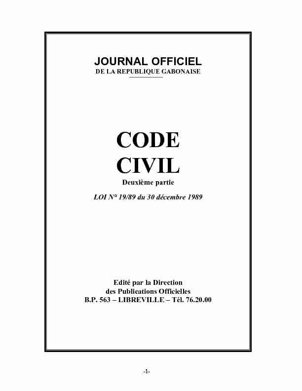 [PDF] CODE CIVIL - Gabon
