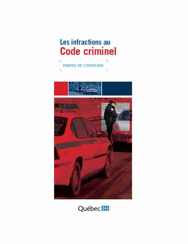 [PDF] Les infractions au Code criminel - PVTistesnet