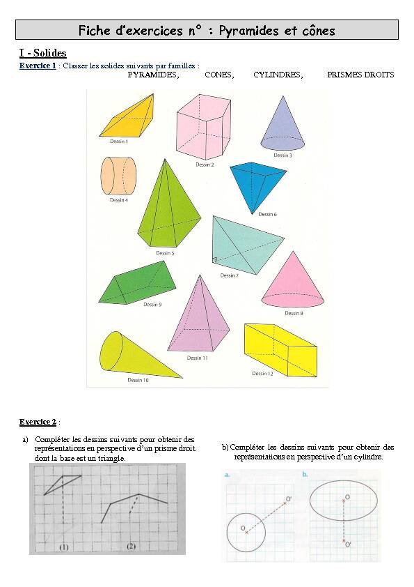 [PDF] Fiche dexercices n° : Pyramides et cônes