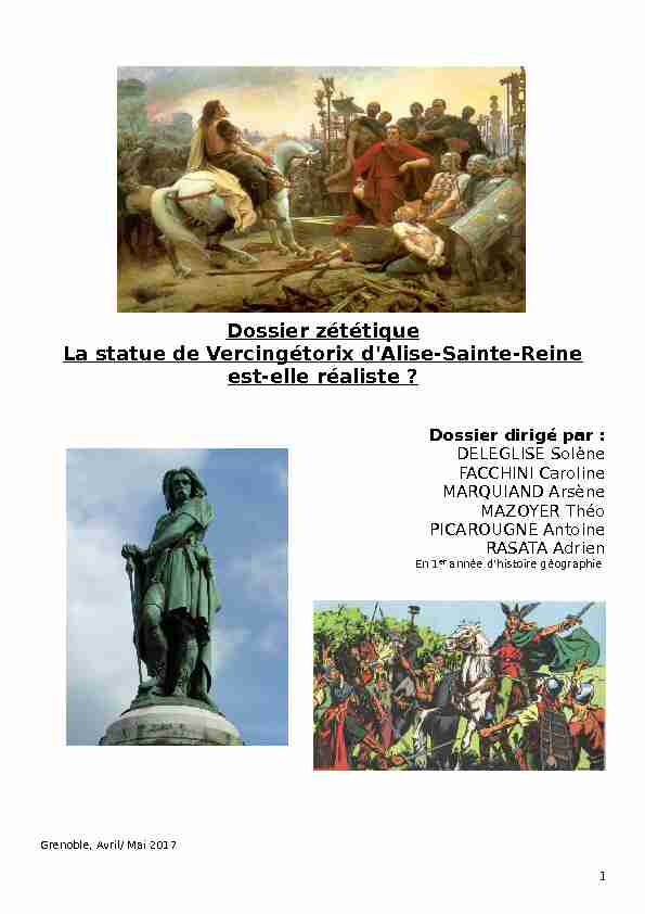 Dossier zététique La statue de Vercingétorix dAlise-Sainte-Reine