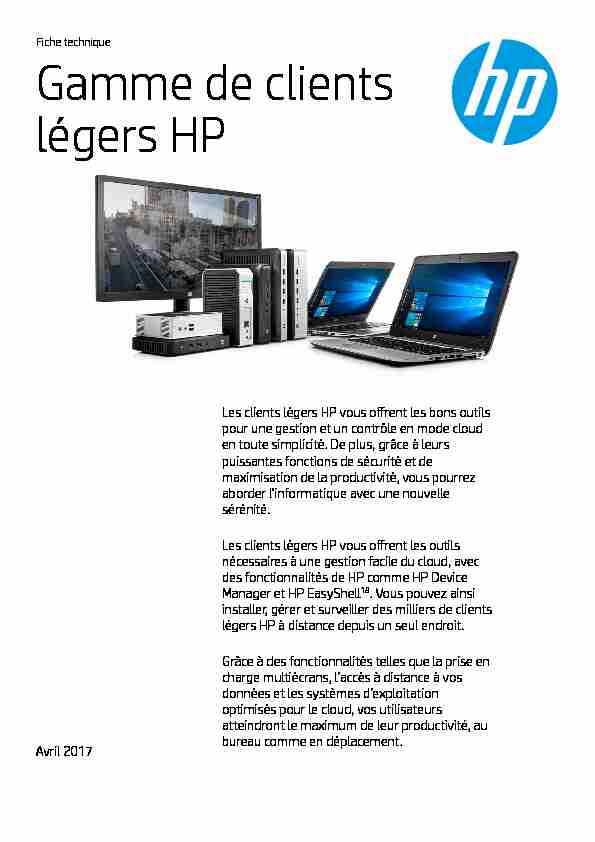 [PDF] Gamme de clients légers HP