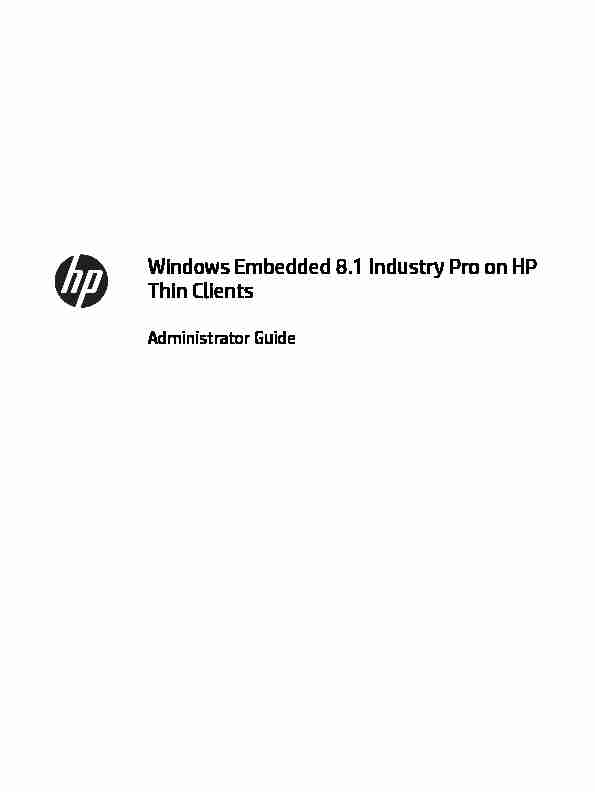 Windows Embedded 8.1 Industry Pro for HP Thin Clients