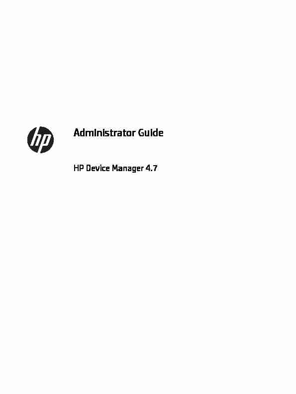 Administrator Guide HP Device Manager 4