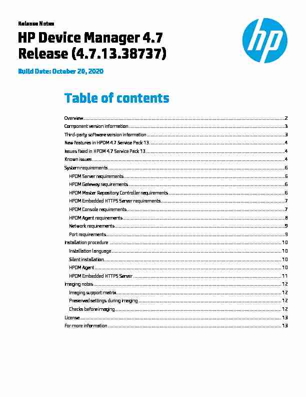 HP Device Manager 4.7 Release (4.7.13.38737)