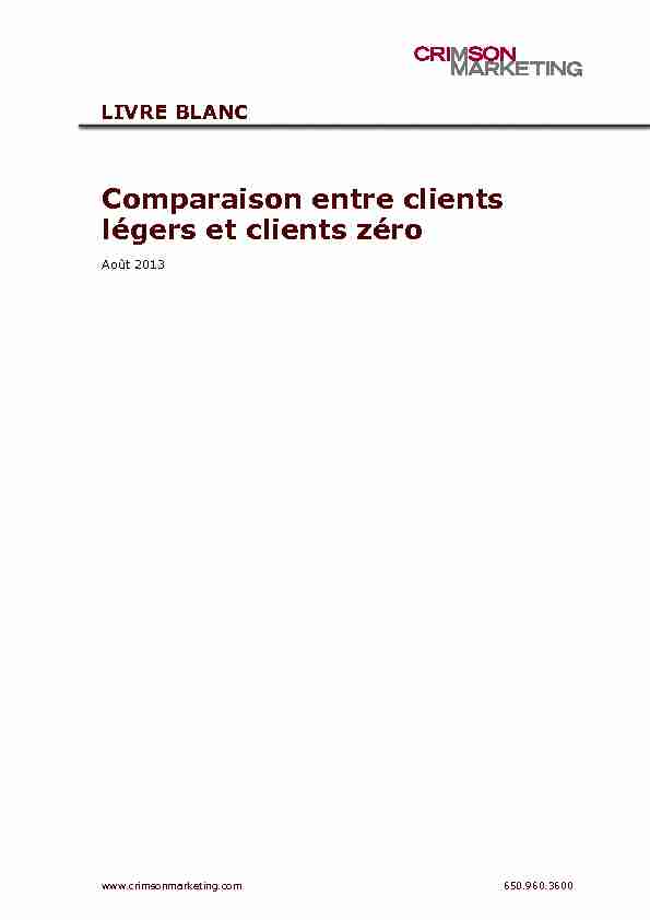 Comparaison entre clients légers et clients zéro