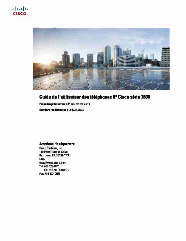 Guide de lutilisateur des téléphones IP Cisco série 7800