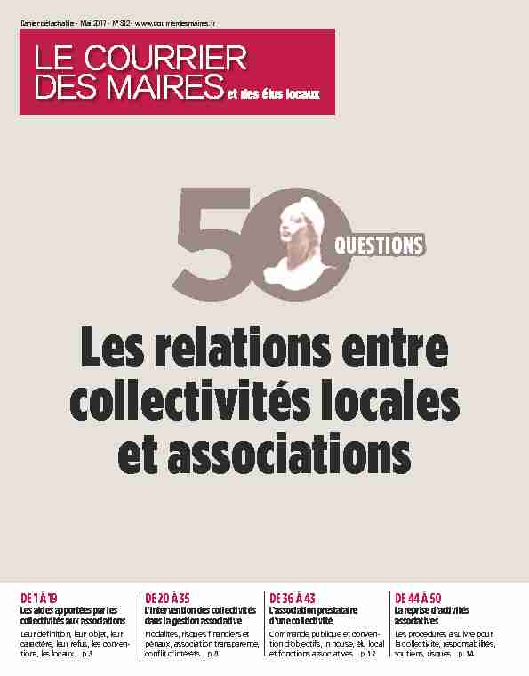 [PDF] Les relations entre collectivités locales et associations