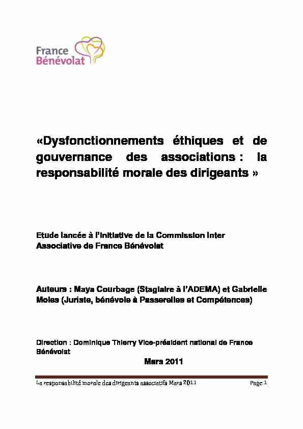 [PDF] Dysfonctionnements éthiques et de gouvernance des associations