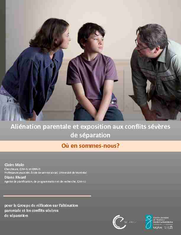 [PDF] Aliénation parentale et exposition aux conflits sévères de séparation