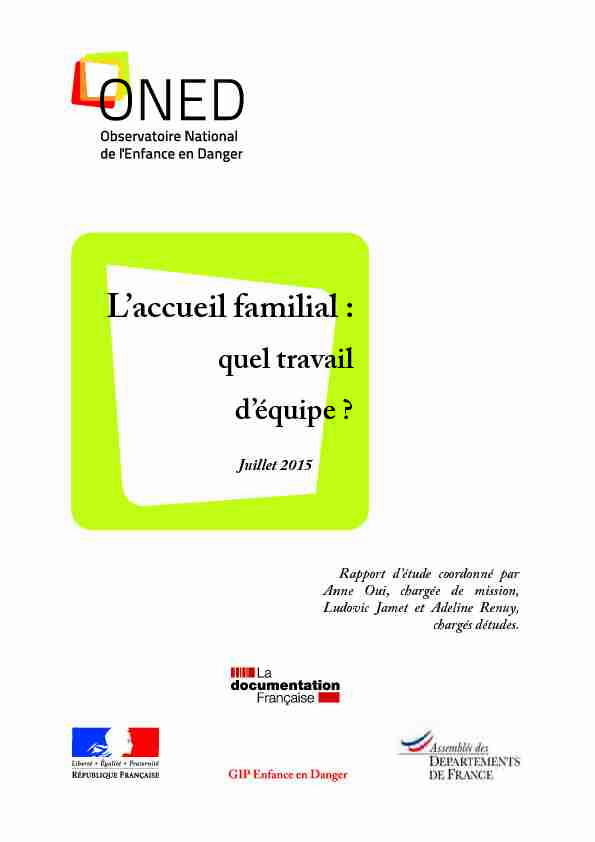 [PDF] Laccueil familial : - Vie publique