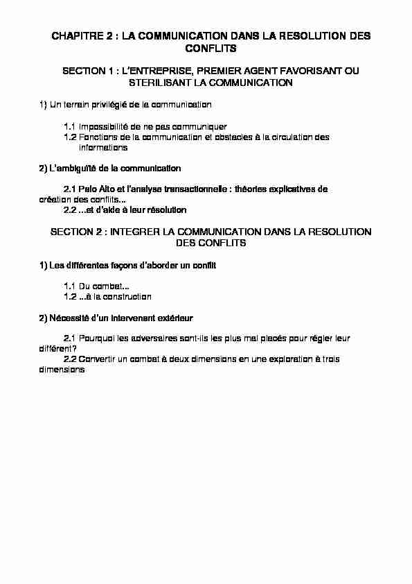 [PDF] CHAPITRE 2 : LA COMMUNICATION DANS LA RESOLUTION DES
