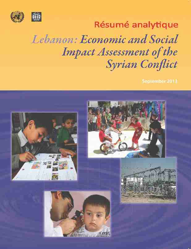 [PDF] Impact Économique et Social du Conflit Syrien Résumé Analytique