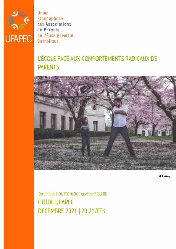 [PDF] lécole face aux comportements radicaux de parents - UFAPEC
