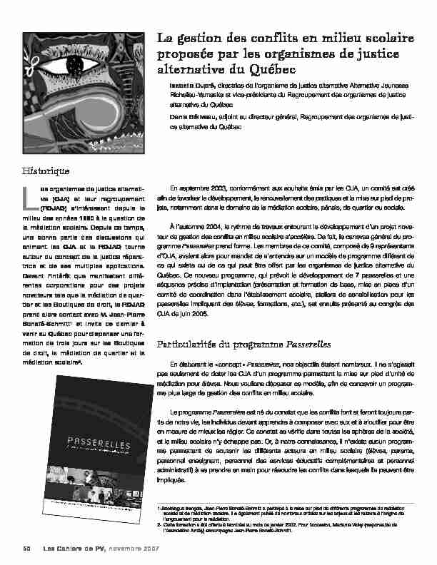 [PDF] La gestion des conflits en milieu scolaire proposée par les