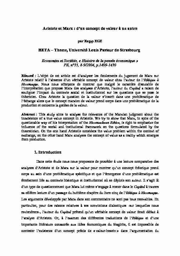 [PDF] Aristote et Marx : dun concept de valeur à un autre BETA – Theme