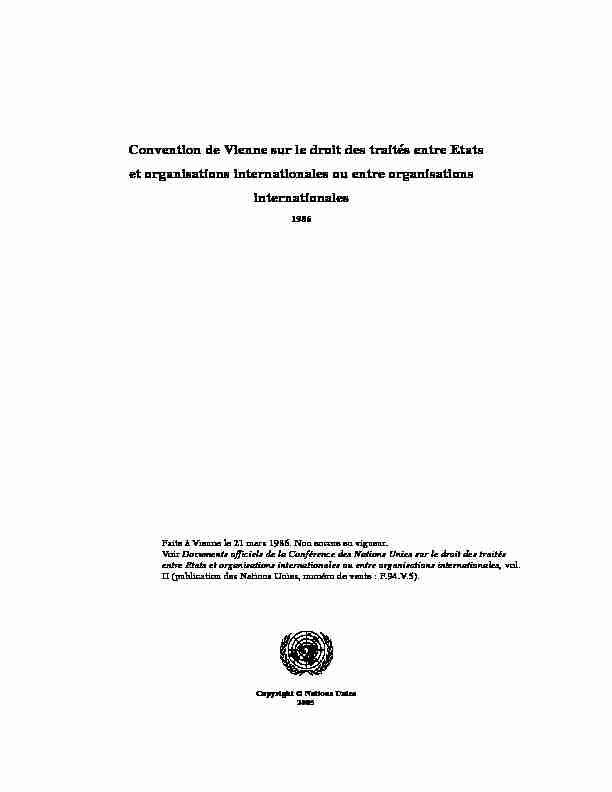 Convention de Vienne sur le droit des traités entre Etats