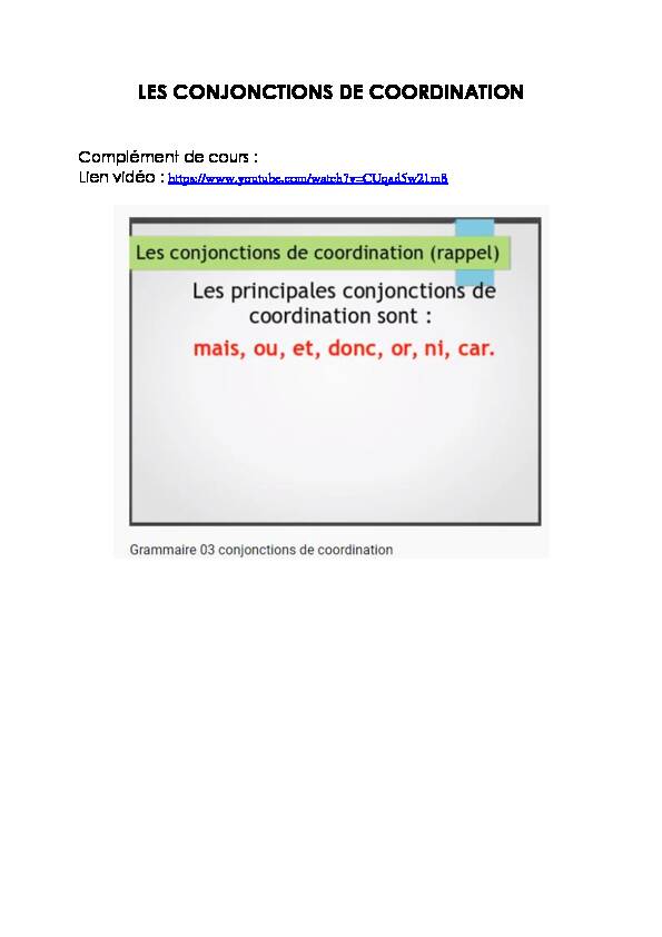 [PDF] Les conjonctions de coordination - laclassebleue