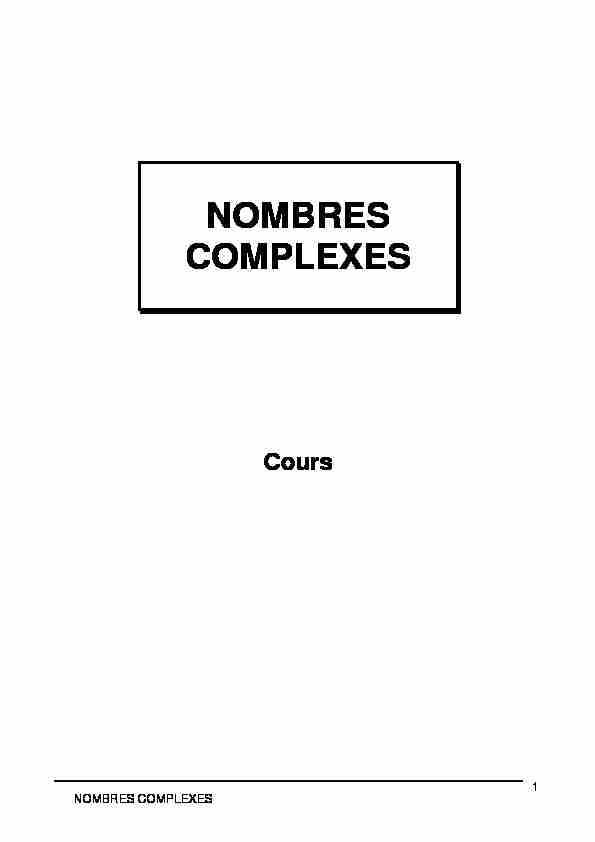 [PDF] NOMBRES COMPLEXES - Chamilo
