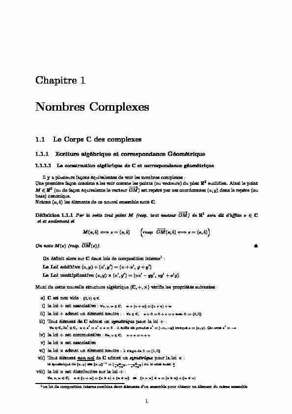 [PDF] Nombres Complexes - Maths en Prepa - Classe de Martin DEL