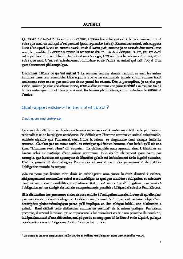 [PDF] Quel rapport existe-t-il entre moi et autrui ? - Guillaume Nicaise