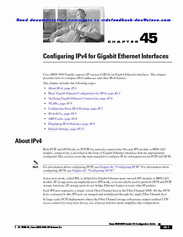 Configuring IPv4 for Gigabit Ethernet Interfaces
