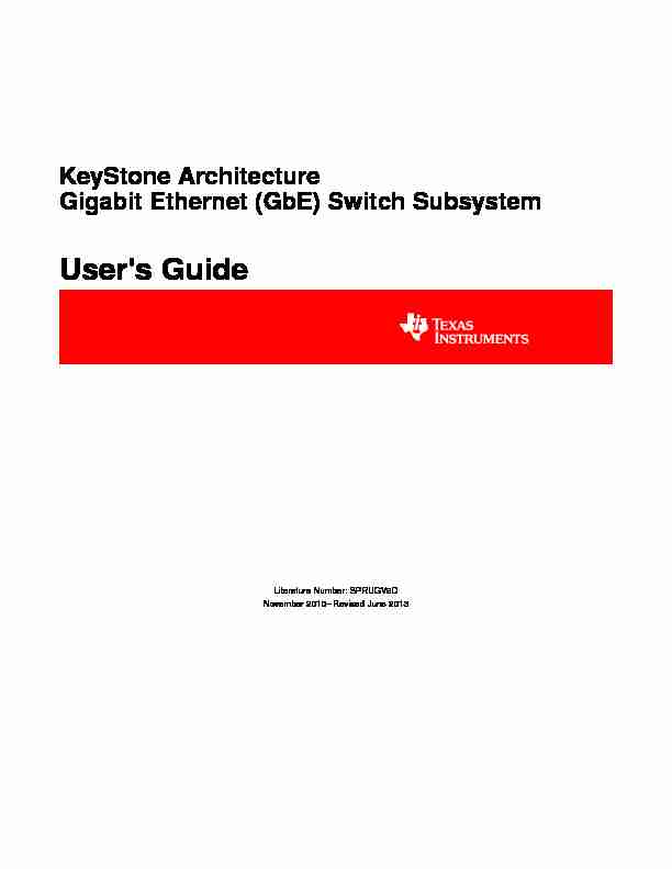 Gigabit Ethernet Switch Subsystem for KeyStone Devices Users