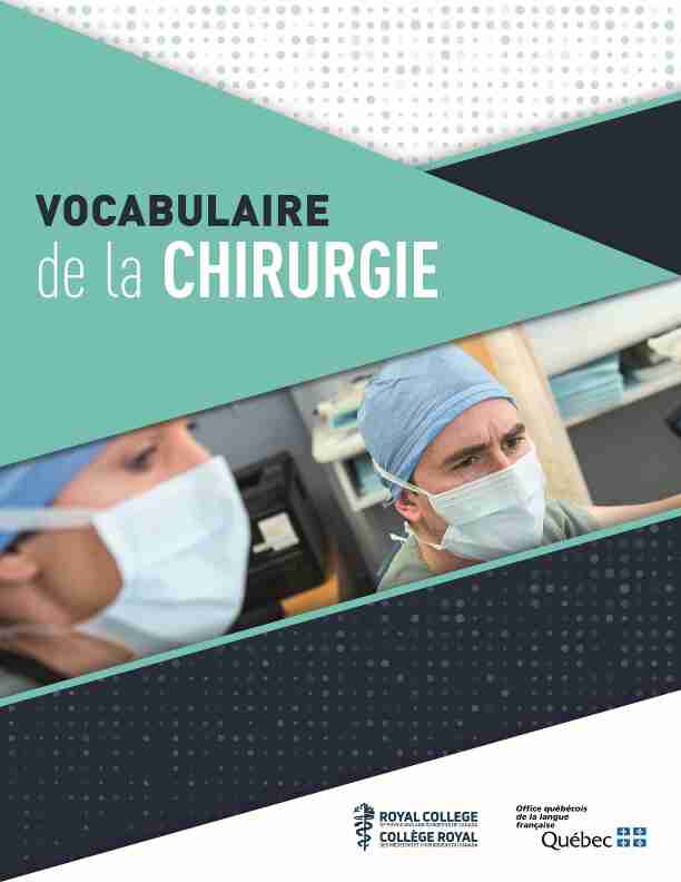[PDF] vocabulaire-chirurgiepdf - Office québécois de la langue française