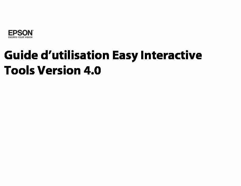 Guide dutilisation Easy Interactive Tools Version 4.0