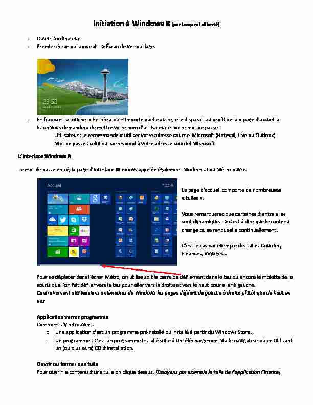 Initiation à Windows 8 (par Jacques Laliberté)