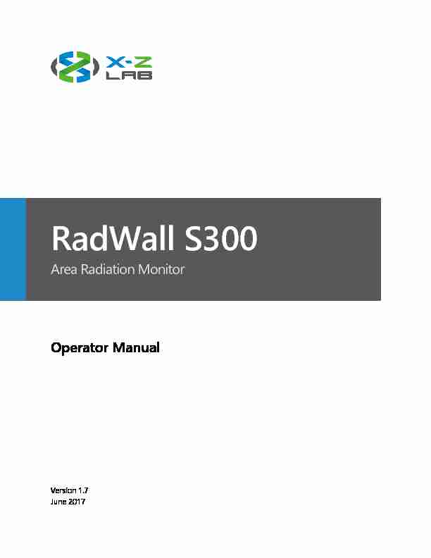 RadWall S300 Operator Manual