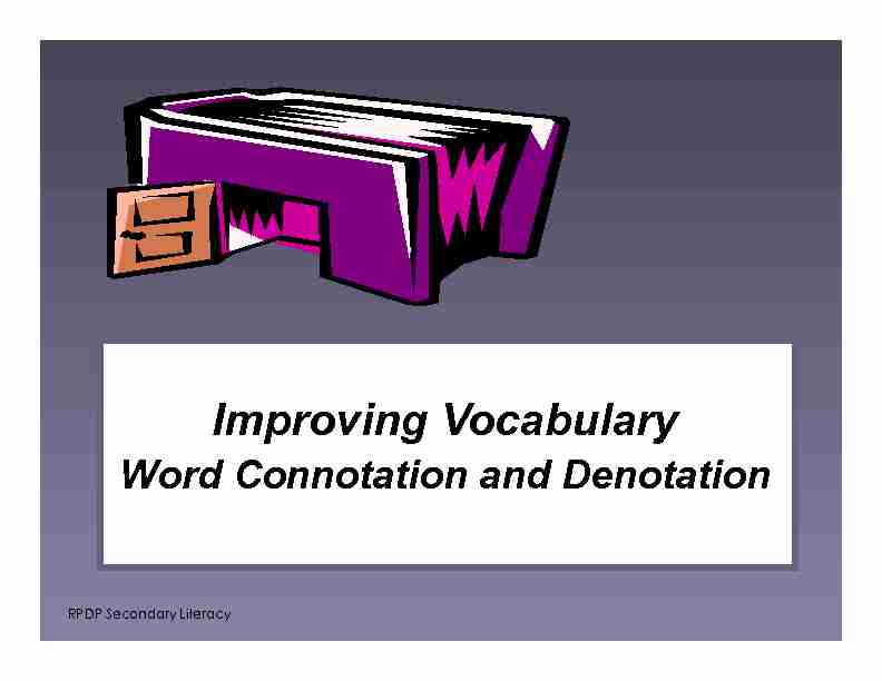 Word Connotation and Denotation