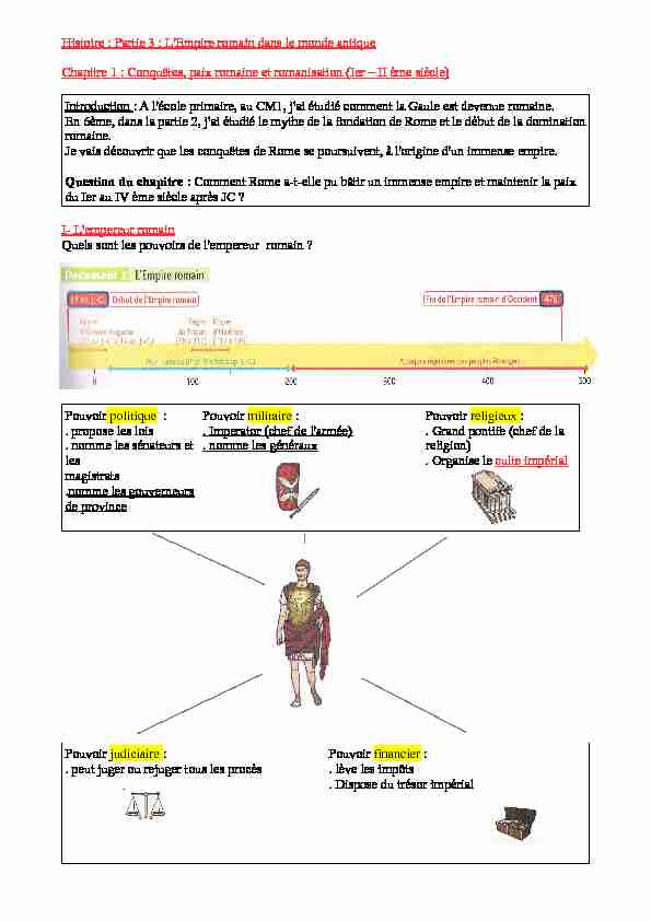 [PDF] Histoire : Partie 3 : LEmpire romain dans le monde antique Chapitre