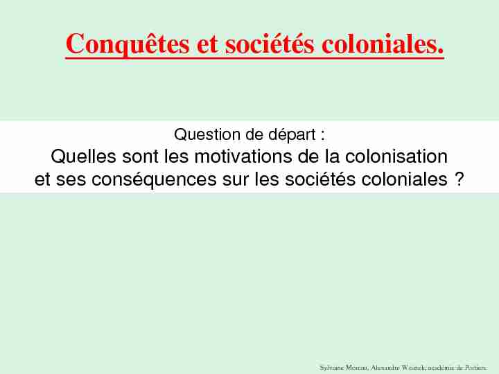 [PDF] Conquêtes et sociétés coloniales
